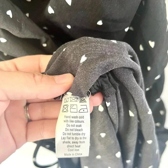 Lioness String Along Adjustable Tie Strap Dress Black & White Hearts Size 4 NWT - Picture 11 of 11
